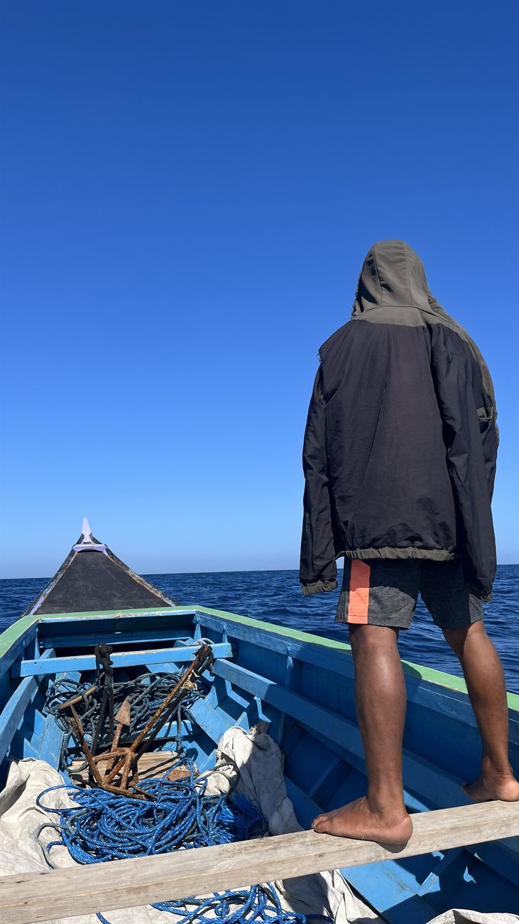 Dili whale watching on a local boat in Timor-Leste