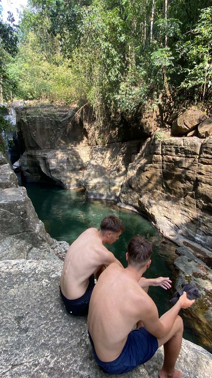 Rocky canyon pool at Cunca Wulang Waterfall near Labuan Bajo